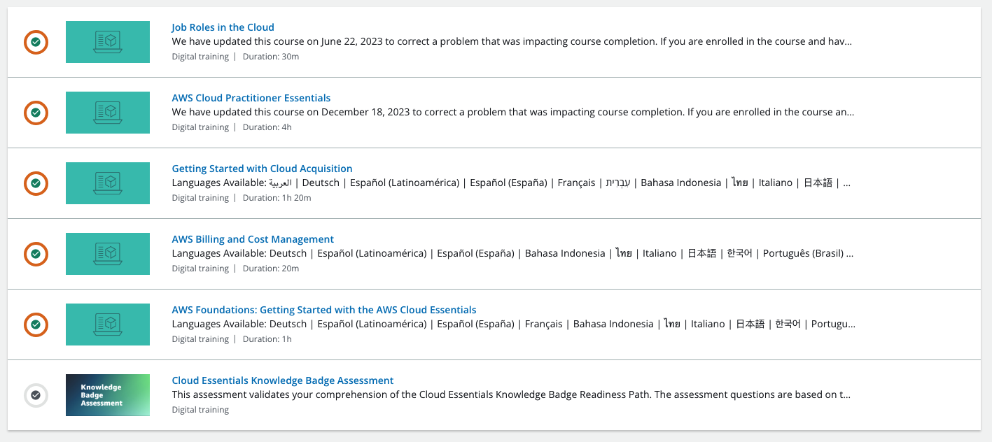 Cloud Essentials Courses