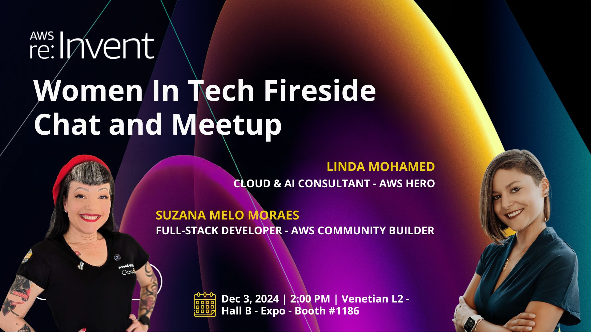 Women in Tech Fireside Chat and Meetup banner